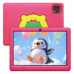 Lville Kids Tablet 10 Inch, Android 13 Kids Tablet 10.1" Display 5000mAh 6GB+64GB Quad Core Processor Kidoz Pre Installed Parental Control Learning Tablet, Wi-Fi Bluetooth Kid-Proof Case, Pink