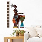 Decal O Decal African Tribal Women with Drums PVC Vinyl Wall Stickers (Multicolour, 75cmx110cm), Pack of 1