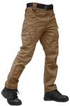 TACVASEN Men's Military Pants Cargo Pants for Men Outdoor Work Pants for Men Hiking Pants Tactical Pants Men Multi Pockets Brown