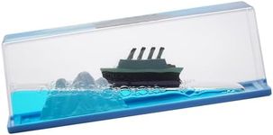 XEXBMNA Unsinkable Titanic Wavey Boat Toy Model Desk Acrylic Paperweight Liquid Wave Decorations for Car Cruise Ship in a Bottle Box Toys (C)