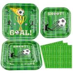 INSPIREYEE 120 Pack Football Party Supplies Sports Theme Birthday Decorations Football Party Plates Set Football Theme Tableware Set for Boys Sports Theme Birthday Decorations Serves 40 Guests