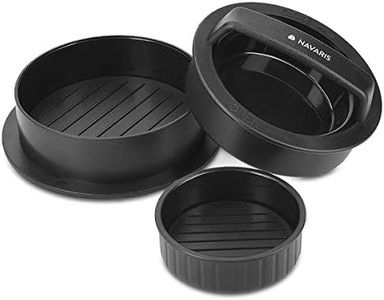 Navaris Pressa per Hamburger 2 in 1 Professionale - Stampo per Cheeseburger Hamburger di Carne Macinata - Stampi per Polpette Grill Barbecue