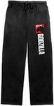 Classic Godzilla Silhouette and Logo Men's Black Graphic Sleep Pajama Pants - S