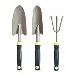 Amazon Basics Garden Tool Collection - 3PC Garden Tool Set (Hand Trowel, Hand Transplanter, Hand Cultivator)