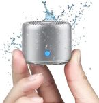 12H Playtime IP67 Waterproof Portable Bluetooth Speaker Silver, 3 Watt Compact/Mini Bluetooth Travel Speaker with Loud Sound, Bluetooth Shower Speaker Waterproof, Small Speakers Wireless Bluetooth
