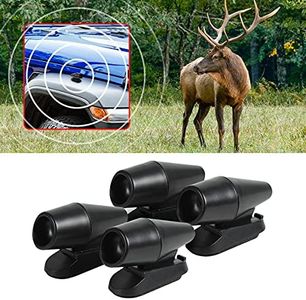 8sanlione Deer Warning Whistle for Car with Extra Tapes, 4 Pack Save Deer Whistles Repellent Devices, Animal Alert for Cars Vehicles Motorcycles (Black/4PCS)