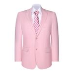 Teemlanny Mens Blazer Mordern Fit Sport Coats Two Buttons Notched Lapel Solid Summer Suit Jackets, Light Pink, 36
