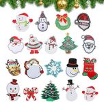 Bekecidi 19 Pcs Christmas Iron on Patches, Xmas Tree Snowflakes Embroidery Cloth Applique Sew-on Patches for Christmas Clothing DIY Craft Decoration, Festival Ornaments