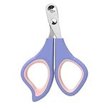 Professional Round Hole Anti Accidental Pet Nail Clippers,Circular Cut Hole Cat Nail Clippers,Pet Nail Clippers and Trimmers for Cats, Birds and Small Animals (Purple Pink)