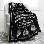 Jekeno Ouija Board Blanket Sun Moon Skeleton Skull Print Gifts for Women Kids Girls Home Bedroom Living Room Halloween Decor Soft Cozy Lightweight Throw Blankets Black 50"x60"