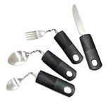 Mebiosi Bendable Adaptive Utensils,Non-Slip Handles for Hand Tremors, Weak Hand Grip, Arthritis, Parkinson’s Adults Elderly - Stainless Steel Knife, Fork, Spoons (4 Piece Set)