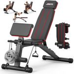 JOROTO Adjustable Weight Bench for Full Body Workout, Foldable Workout Bench with 1000LBS, Flat Incline Decline Bench with Hyper Back Extension, Roman Chair, Ab Sit-Up Bench for Home Gym