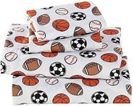 Fancy Linen 3pc Crib Sheet Set Sport Kids Teens Baseball Basketball Football Soccer White Black Orange Brown Set New