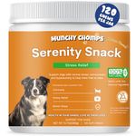 Munchy Chomps Serenity Snack for Dogs - Stress Relief & Calming Chews with Colostrum Calming Complex & L-Theanine - Promotes Relaxation & Better Sleep (Chicken)