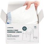 Lunderg Commode Liners - Value Pack 50 Count Universal Fit - Bedside Commode Liners Disposable for Adult Commode Chair, Portable Toilet Bags or Camping Toilet Bags