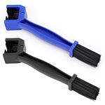 2 Pcs Chain Washer Cleaner Motorcycle Bike Brush Accessory Maintenance Cleaner Tool Brush Kit, Black and Blue