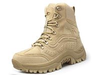 IYVW 0516 Men Military High-top Shoes Tactical Hiking Boots Lace Up Work Combat All Terrain Boots Desert yellow 6.5UK