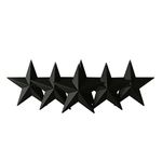 CVHOMEDECO. Country Rustic Antique Vintage Gifts Metal Barn Star Wall/Door Decor, 5-1/2 Inch, Set of 6. (Matt Black)