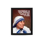 SWASUM Mother Teresa Motivational and Inspirational Quote Poster with Frame, (WF-14) Wall Décor (13.5X10.5, INCH), Framed, Pack of 01