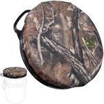 5 Gallon Bucket Seat for Yeti Bucket Only, Swivel Bucket Lid with Padded Top for Cozy Sitting, Bucket Seat Cushion for Outdoor Fishing,Hunting,Gardening, Baseball Training, Camo Leaves