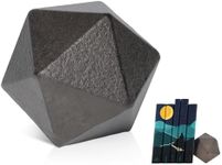 Comfify Polyhedron Cast Iron Accessory | Geometric Paperweight and Book End for Modern Home Decor | Ideal for Table Centerpiece or Shelf Display | Recycled Metal with Vintage Rust Brown Finish