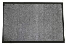 Durable Wipe-N-Walk Vinyl Backed Indoor Carpet Entrance Mat, 3' x 6', Charcoal