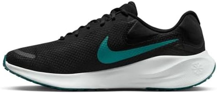 Nike Revolution 7 Men's Road Running Shoes (FB2207-004, Black/Pure Platinum/Lime Blast/Geode Teal) Size 13, Black Pure Platinum Lime Blast Geode Teal, 13