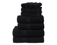 La Maison 100% Egyptian Cotton 600GSM Superior Towel Bale Set Face Hand Towel Bath Towel 10 Piece Super Soft Everyday Use (Black)