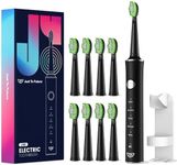 JTF Electric Toothbrushes for Adults with 2 Mins Smart Timer,Sonic Electric Toothbrush with 5 Modes & 8 Replacement Toothbrush Heads,Black