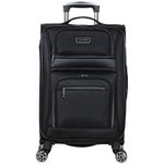 Kenneth Cole Reaction Rugged Roamer 20" Softside Expandable 8-Wheel Spinner Carry-On Travel Suitcase, Black, inch