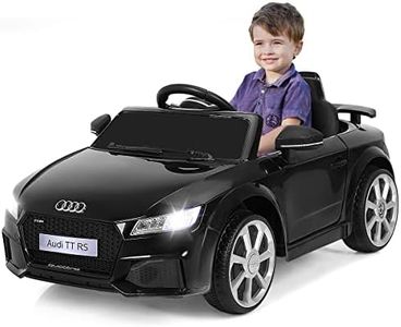Maxmass 12V Kids Electric Car, Licensed Audi TTRS Battery Powered Ride on Car with Remote Control, Horn, LED Lights, Music, USB, MP3, Children Electric Vehicle Toy Car for 37-96 Months (Black)