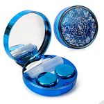 ofone Contact Lens Case, Bling Constellations Contact Cases with Tweezers Remover Tool Mirror Solution Bottle Contact Lenses Storage Container Kit for Travel (Blue)