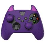 PlayVital Cute Demon Silicone Cover for Xbox Series X/S Controller, Kawaii Anti-Slip Controller Skin Grip Protector for Xbox Core Wireless Controller with Thumb Grip Caps - Purple