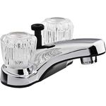 Dura Faucet (DF-PL720A-CP) RV Bathroom Faucet with Crystal Acrylic Knobs and Shower Hose Diverter (Chrome)