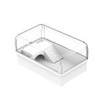 Flushbay Turtle Tank with Basking Platform Multi-Functional Areas Acrylic Turtle Aquarium Tank with 360° Panoramic View for Turtles, Crayfish Crab and Lizardt (White)