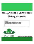 Organic RED Yeast Rice 600mg (365 Capsules) Lower Cholesterol
