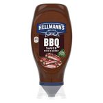 Hellmann's Rich & Smoky BBQ Sauce Condiment squeeze bottle made of 100% recycled plastic for burgers, chicken and chips 430 ml