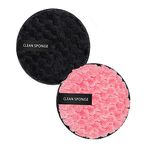 2Pcs Reusable Makeup Remover Pads, Reusable Makeup Remover Pads Washable Make Up Remover Pads Double-Sided Face Cleansing Pads for All Skin Types(Pink & Black)