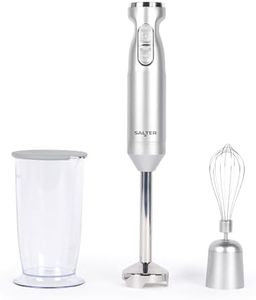 Salter EK4587MMSVDE Aspen Blend & Whisk Pro - 2-in-1 Blender, Immersion Rod Mixer, Electric Baking Whisk, Chopper, Stainless Steel Blade, Variable Speed Settings, 700ml Cup, 1000W, Silver