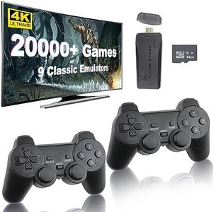 Wireless Retro Game Console, Retro Game Stick with Built-in 9 Emulators, 20,000+ Games, 4k Hdmi Output, and 2.4GHz Wireless Controller, Plug and Retro Play Video Games for Tv (64)