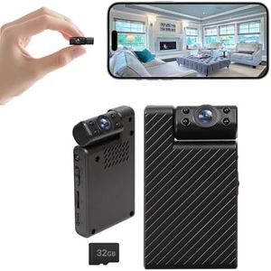 Mini Hidden Camera with 180° Rotating Lens – Ultra HD WiFi Spy Camera, Remote View, Motion Detection Phone App Control & Real-Time Alerts with 32GB SD Card, for Home/Baby/Pet/Nanny Monitor
