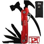 DIY TECH UK - 12 in 1 Mini Hammer Multitool + Free 48 in 1 Wallet Tool - Extra Strong High Carbon Stainless Steel - Pliers, Wire Cutter, Bottle Opener, Screwdrivers, Nail Remover, Saw - with Pouch