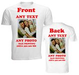 4sold Create Your Own Custom Personalised Mens Kids T Shirt Any Photo, Any Text, Approx Up to 14" x 16" Print Size, White T Shirts (Front Back White, Unisex XXL)