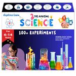 Exploralearn 100 Science Experiment Kit for Ages 6-8-10-12-15 | Ultimate Science Kit Gift for Boys and Girls | Chemistry Kit