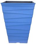 Muddy Hands 30 Litre Blue Large Plant Pot Outdoor Garden Tall Square Plastic Planter