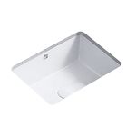 KINGWONG Small Undermount Bathroom Sinks Rectangular 16 Inch Bathroom Vanity Sink White Porcelain Vessel Sink Cabinet 15.75" x 11.82" Ceramic Wash Basin Sink with Overflow Tiny Lavamanos para Baños