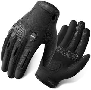 INBIKE Men Mountain Bike Gloves,Dirt Bike Gloves with Thicken EVA Padded TPR Knuckle Protection Touch Screen for Cycling Motorcycle Black X-Large