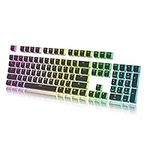 HK Gaming Pudding Keycaps Set | Doubleshot PBT Keycap Set | Full 108 OEM Profile Key Set | ANSI US-Layout | For Mechanical Keyboard | Compatible with Cherry MX, Gateron, Kailh, Outemu | Black