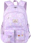 SCIONE School Bags for Girls Large Capacity Purple Mermaid School Backpack Kawaii Multi-Pocket Backpack for Primary Junior High University Back to School Bag