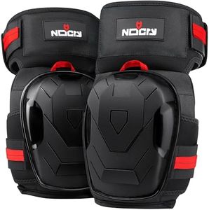 NoCry Professional Gel Knee Pads for Work — Heavy Duty Anti-Slip Cap, Extra Dual-Layer Foam and Cushion, Reinforced Adjustable Non-Slip Straps, Built-in Hangand Pull Loops, Fits Men Women, Black